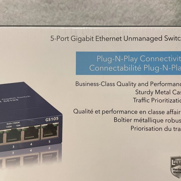 NETGEAR - 5-Port 10/100/1000 Gigabit Ethernet unmanaged and Unopened Switch - Picture 3 of 3